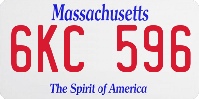 MA license plate 6KC596
