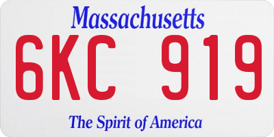 MA license plate 6KC919