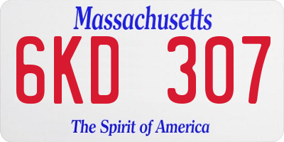MA license plate 6KD307