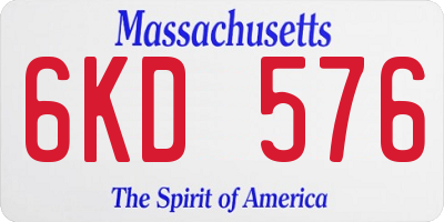 MA license plate 6KD576