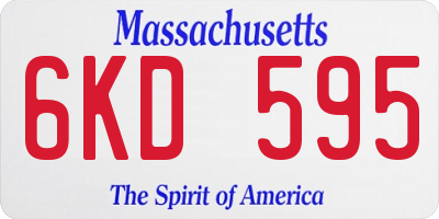 MA license plate 6KD595