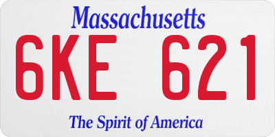 MA license plate 6KE621