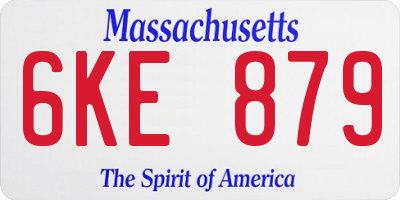 MA license plate 6KE879