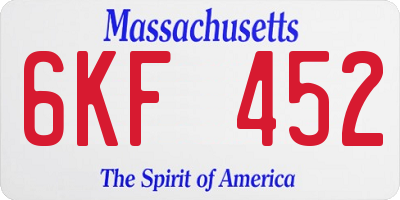 MA license plate 6KF452