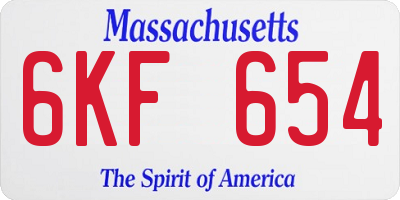 MA license plate 6KF654