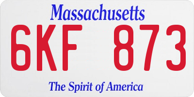 MA license plate 6KF873