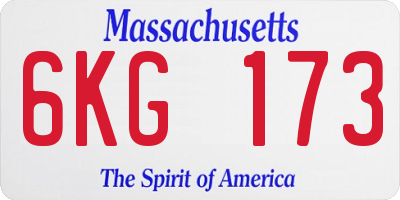 MA license plate 6KG173