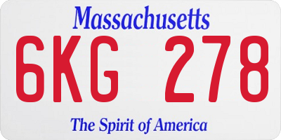 MA license plate 6KG278