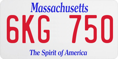 MA license plate 6KG750
