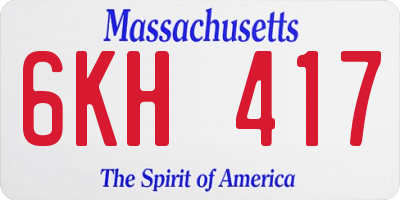 MA license plate 6KH417