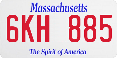 MA license plate 6KH885