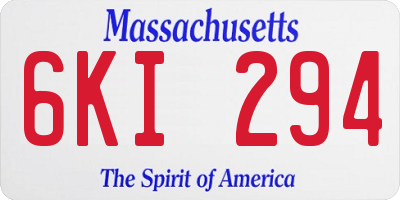 MA license plate 6KI294