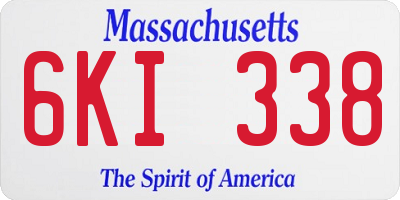 MA license plate 6KI338