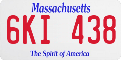 MA license plate 6KI438