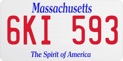 MA license plate 6KI593