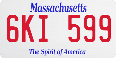 MA license plate 6KI599