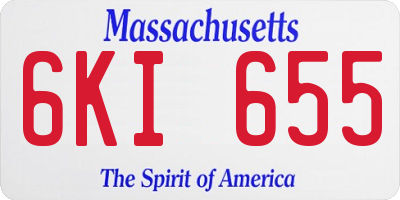 MA license plate 6KI655