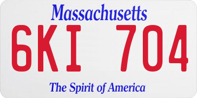 MA license plate 6KI704