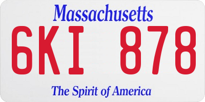 MA license plate 6KI878
