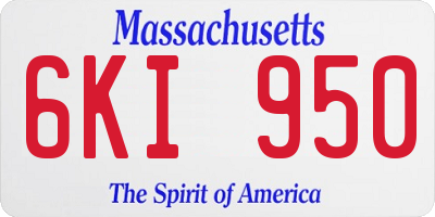 MA license plate 6KI950