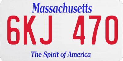 MA license plate 6KJ470