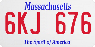 MA license plate 6KJ676