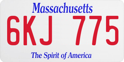 MA license plate 6KJ775