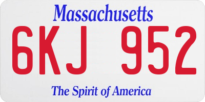 MA license plate 6KJ952