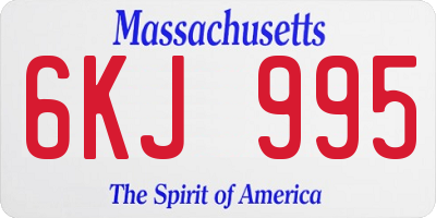 MA license plate 6KJ995