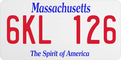 MA license plate 6KL126