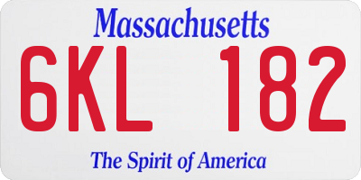 MA license plate 6KL182