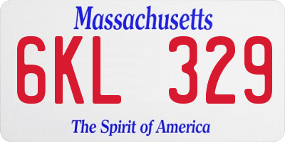 MA license plate 6KL329