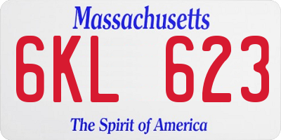 MA license plate 6KL623