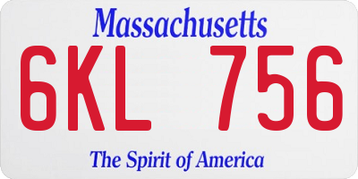 MA license plate 6KL756