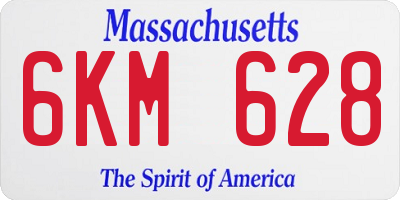 MA license plate 6KM628