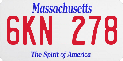 MA license plate 6KN278
