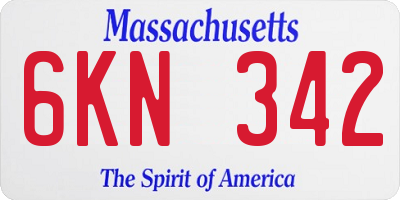 MA license plate 6KN342