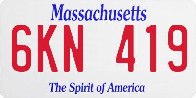 MA license plate 6KN419