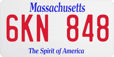 MA license plate 6KN848