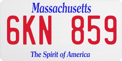 MA license plate 6KN859