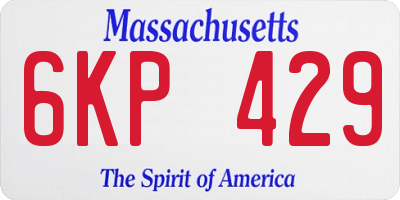 MA license plate 6KP429