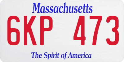 MA license plate 6KP473