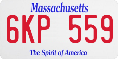 MA license plate 6KP559
