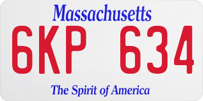 MA license plate 6KP634