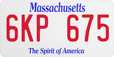 MA license plate 6KP675