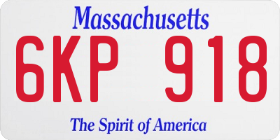 MA license plate 6KP918