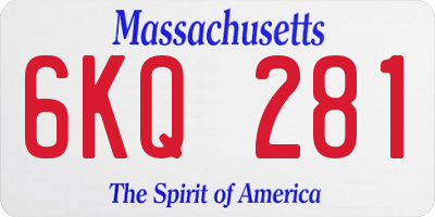 MA license plate 6KQ281