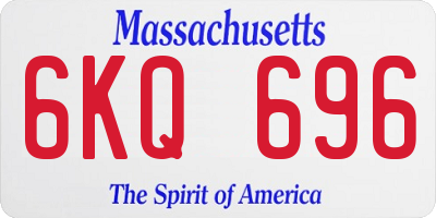 MA license plate 6KQ696