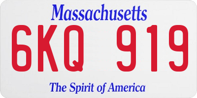 MA license plate 6KQ919