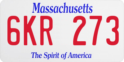MA license plate 6KR273